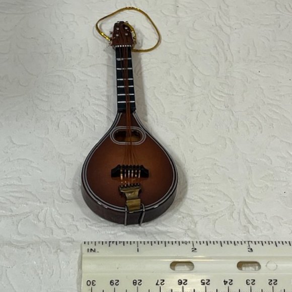 Miniature Mandolin Model Wooden Decorative Musical Instrument Ornament 5" - Picture 9 of 10